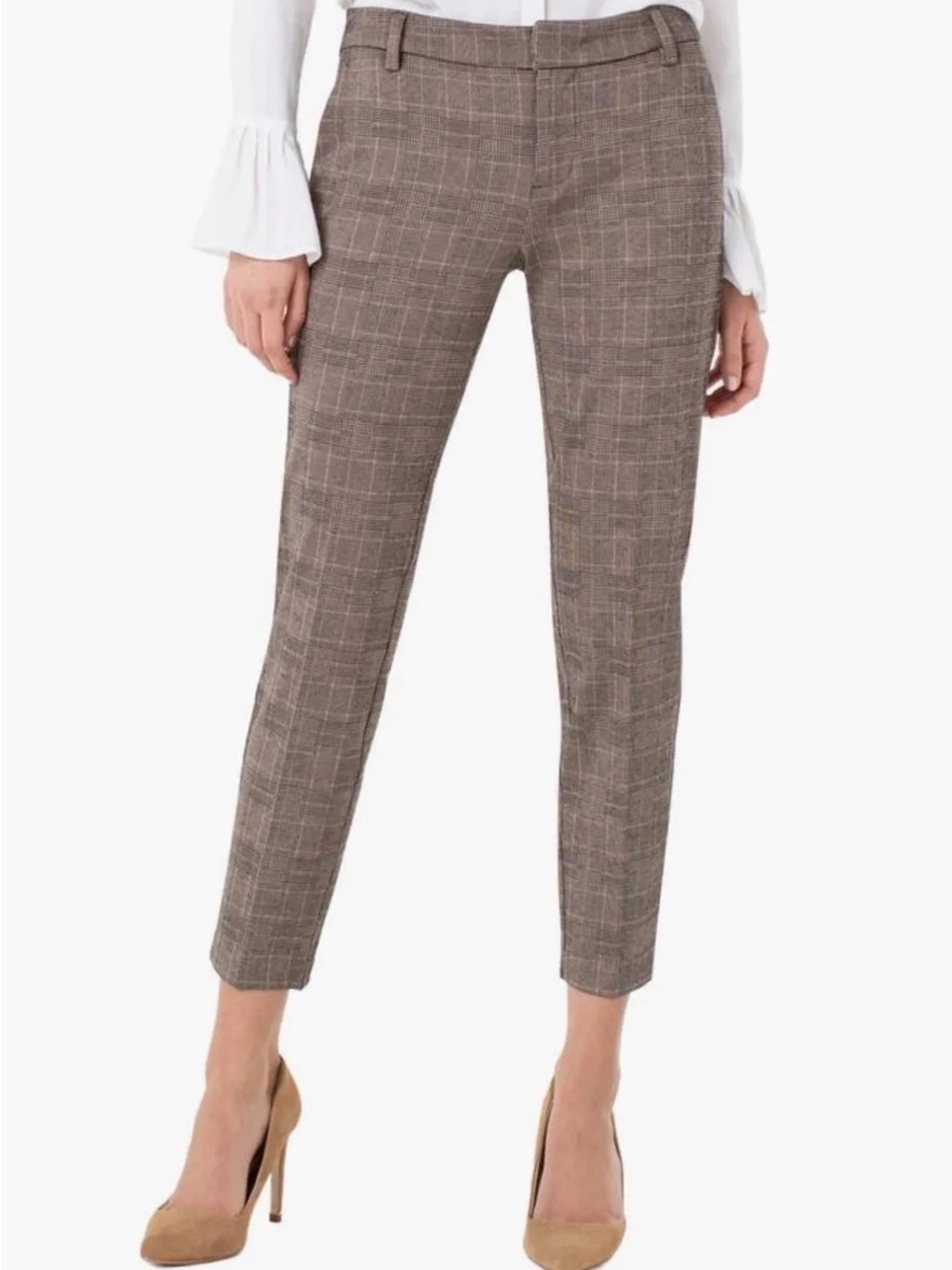 Liverpool Los Angeles Kelsey Trouser Pants - Brown & Black Plaid - Size 12/31